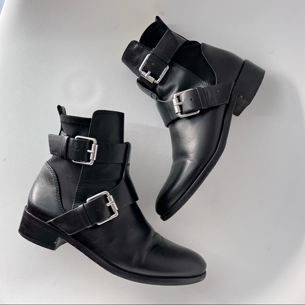 VC Signature Machiko double buckle black moto bootie